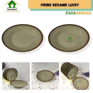 Piring Makan Keramik Lucky Piring Polet Piring Keramik List Coklat