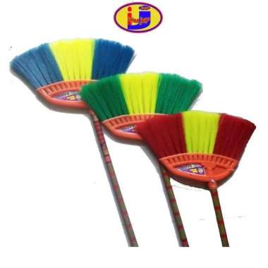Sapu Kenur Sapu Nylon Sapu Plastik Gagang Kayu Murah Sapu Nilon