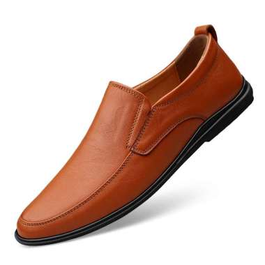 Mivaso Original Sepatu Slip On Pria Sepatu Casual Pria Kekinian Sepatu Kulit Asli Cowok Santai Keren