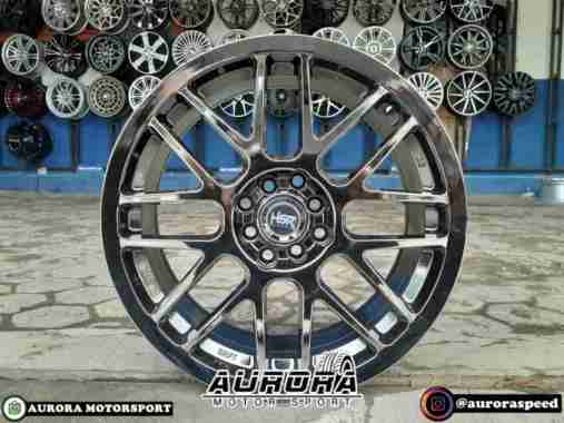 Velg mobil HSR tipe RAI-S1 ring 17 lebar 7,5 warna black chrome Multicolor