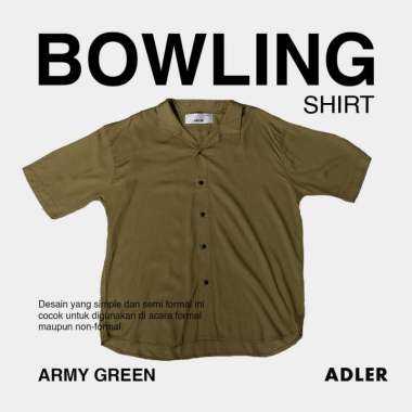 ADLER Bowling Shirt Army Green M
