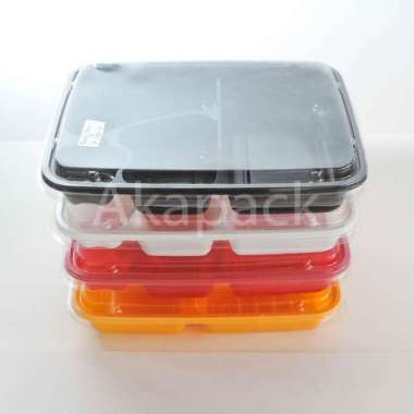 (50pc) Bento Tray Sekat 4 / Wadah Bento / Bento / catering box Merah