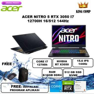 Laptop gaming ACER NITRO 5 I7 12700H 16GB 512SSD RTX3050TI THUNDERBOLT
