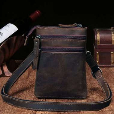 Mivaso ( Termurah ) Tas Kulit Sapi Asli Pria Selempang Original - Tas Pria Selempang Kulit Sapi - Ta