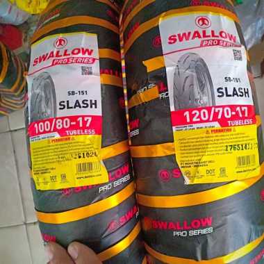 Paketan Ban SWALLOW 100/80-17 &amp; 120/70-17 SLASH SB-151 SOFT COMPOUND TUBELESS