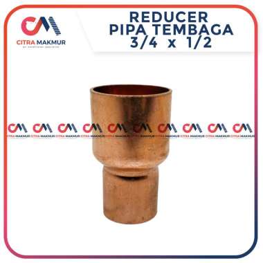 Reducer Shock 3/4 x 1/2 Inch Pipa Tembaga Sok Sambungan Las Fitting Penyambung AC Inci Inchi Turunan