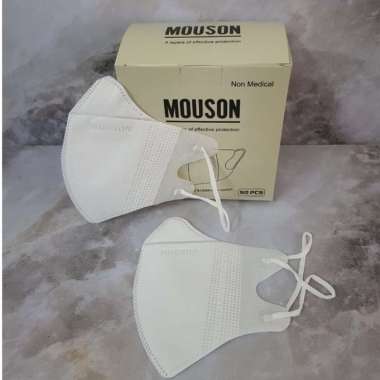 Masker Duckbill Mouson 4ply isi 50 pcs per Box emboss premium 4 ply disposable facemask Mouson 4ply 
