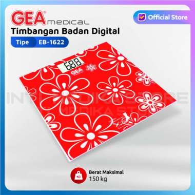 GEA - Timbangan Badan Digital EB 1622 | Timbangan Digital GEA Merah Bunga