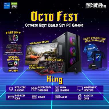 PC OCTOFEST KING - I5 12400F - RTX 3060 8GB - PC GAMING FULLSET DEFAULT