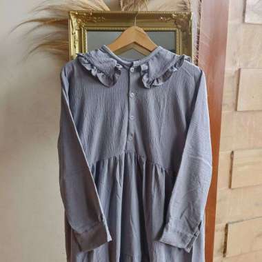 Gamis Wanita Tirani Dress Bahan Hyget Super Abu