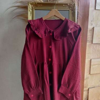 Gamis Wanita Tirani Dress Bahan Hyget Super Maron
