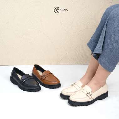 SEIS Warda Sepatu Docmart Wanita / Loafers Wanita 40 BROWN