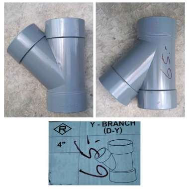 Yee Y 4" Inch Rucika D Sambungan Pipa PVC Cabang Tiga