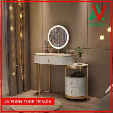MEJA RIAS MODERN MINIMALIS TINGKAT OVAL KOMBINASI KAKI STAINLES MARMER - 120 x 30 x 80 90 x 30 x 80