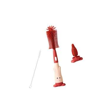 OEM ONE-C995 Sikat Botol Bayi 3IN1 Bottle Brush BPA FREE / Pembersih Botol Susu Bayi Silikon / Sikat