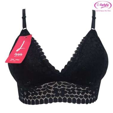 LIDILY - Bralette Sexy Premium Renda Motif Bunga | BH DD1901 Bikini Busa Tanpa Kawat | Bra Renda Tra