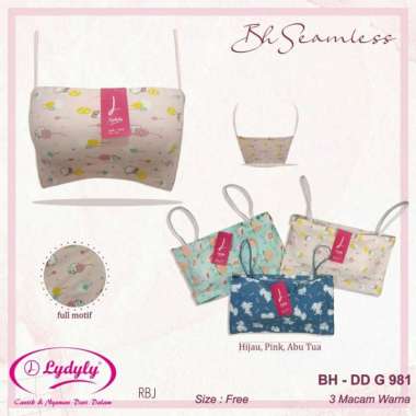 LIDILY - Bra Kemben Seamless | BH Wanita Tanpa Kaitan | BH Kemben Motif Crop Bralette [ Bh Busa Tanp