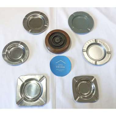 asbak tempat abu puntung SAMPAH KAYU stainless ASBAK KAYU COKLAT