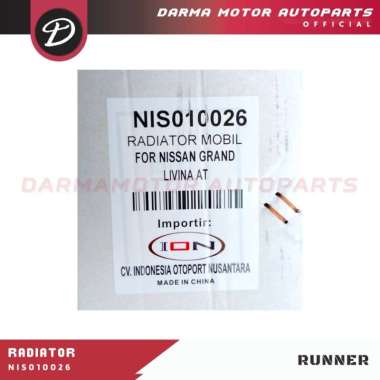 RADIATOR NISSAN LIVINA GRAND LIVINA 1.5 1.8 MATIC AT RUNNER NIS010026
