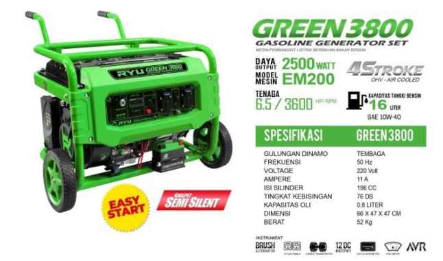 Genset 2800 Watt - RYU Green3800