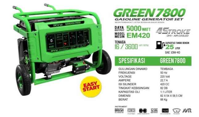 Genset 5500 watt - RYU Green7800