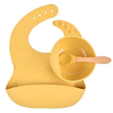 Baby Feeding Set Piring Sillikon Bayi Suction Set Bib Dan Piring ,Sendok(Bpafree /Piring Bayi Set Si