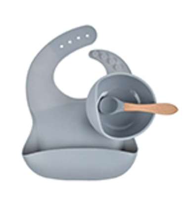 Baby Feeding Set Piring Sillikon Bayi Suction Set Bib Dan Piring ,Sendok(Bpafree /Piring Bayi Set Si