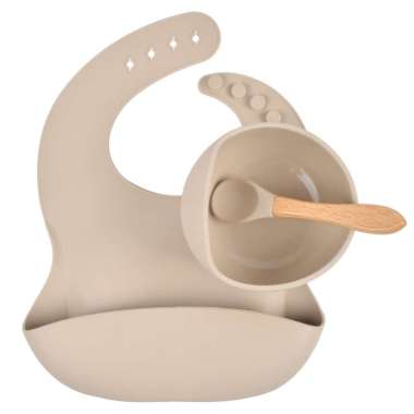 Baby Feeding Set Piring Sillikon Bayi Suction Set Bib Dan Piring ,Sendok(Bpafree /Piring Bayi Set Si