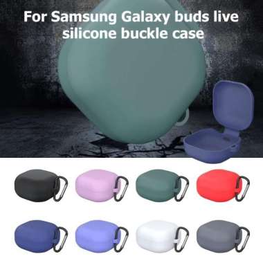 Soft Case Silikon TWS Samsung Galaxy Buds 2 / Live / Pro + carabiner Putih