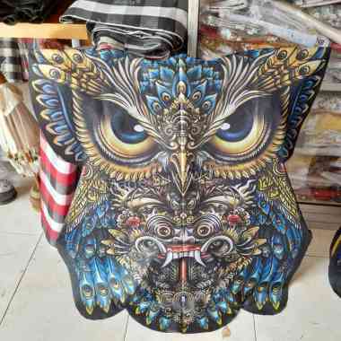 Layangan Burung celepuk printing kain printing bongkar pasang Rangda biru