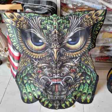 Layangan Burung celepuk printing kain printing bongkar pasang Rangda hijau