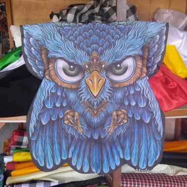 Layangan Burung celepuk printing kain printing bongkar pasang Print alis biru