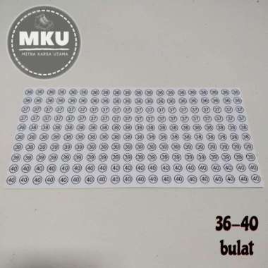 Stiker Label Sticker Size Kotak sepatu size baju 39-43 kotak