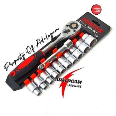 Kunci Sok Set Rachet Handle 12 Pcs DR 1/2 6 PT Kunci Sock Set Soket