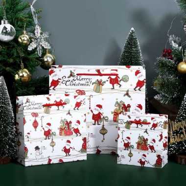 Paperbag Natal Merry Christmas Premium Bahan Tebal Santa Claus CR 02 20 X 20 X 8 Cm