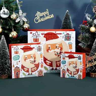 Paperbag Natal Merry Christmas Premium Bahan Tebal Santa Claus CR 05 20 X 20 X 8 Cm