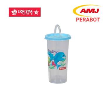 LION STAR Gelas Anak 280 ML C-1 Tutup + Sedotan