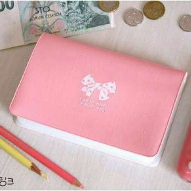 DOMPET KARTU PITA CUTIE RIBBON DOMPET KARTU 12 SLOT MOTIF WANITA ATM CARD HOLDER DK PITA PINK MUDA