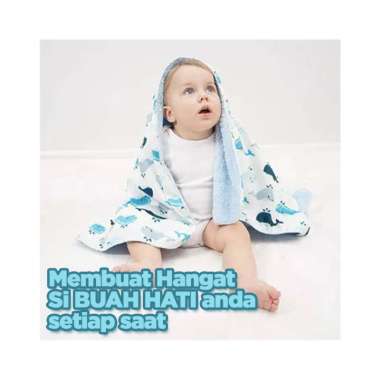 Goto Qimo Selimut Blanket Bayi Anak Polos Motif Lembut Hangat ASTRONOUT BLUE