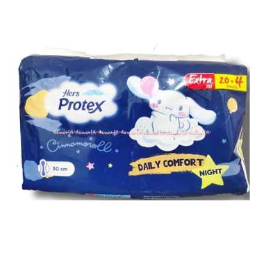 Hers Protex Extra 20pads 30cm Daily Comfort Night Cinnamoroll Biru