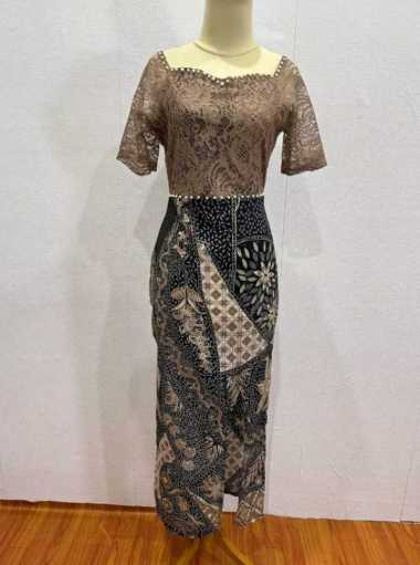 dress batik wanita modern terbaru / dress kebaya / dress wisuda /dress natal L MOCCA