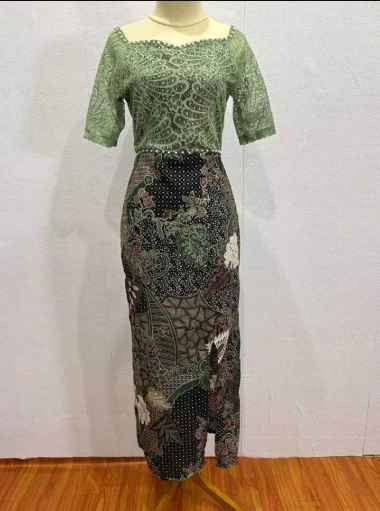 dress batik wanita modern terbaru / dress kebaya / dress wisuda /dress natal S MINT