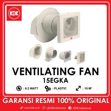KDK 15EGKA Wall Mount Exhaust Fan Kamar Mandi 6 inch 6.2 Watt