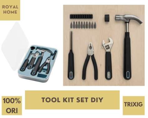 Tool Kit Set Peralatan Pertukangan Rumah Tangga DIY Palu Obeng Tang TRIXIG