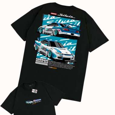 KRMK Kaos T Shirt NISSAN SILVIA S15 AUTO FINESSE LBWK LIBERTY WALK V3 Kaos Otomotif V1 HITAM XL
