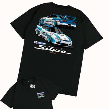 KRMK Kaos T Shirt NISSAN SILVIA S15 AUTO FINESSE LBWK LIBERTY WALK V3 Kaos Otomotif V2 HITAM XXL