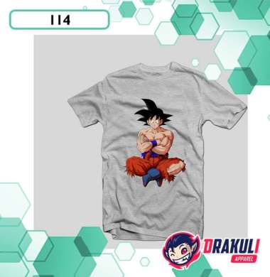T Shirt 114 Son Goku Putih Misty XL