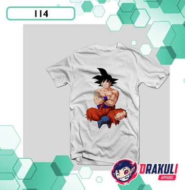 T Shirt 114 Son Goku Putih XXL