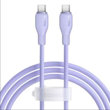 BASEUS PUDDING KABEL DATA TYPE C TO TYPE C 100W FAST CHARGING 5A 1M Purple