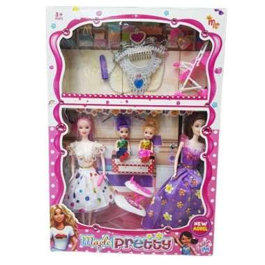 Mainan Anak perempuan Boneka berbi set bayi Mainan Berbi mahkota